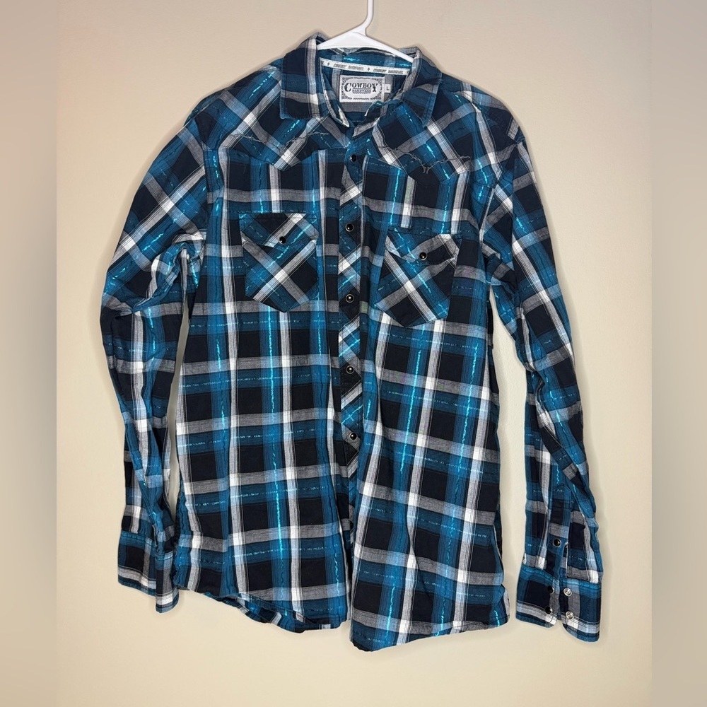 Country Plaid Casual Button Down Shirt for Men